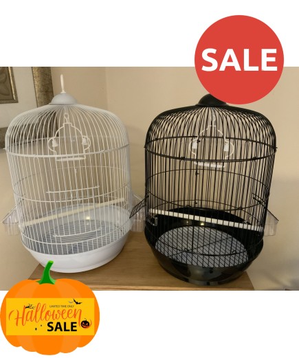 Parrot-Supplies Round Small Bird Cage - Black